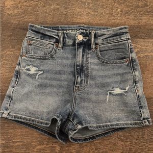 American Eagle high-waisted denim curvy shorts Size 00